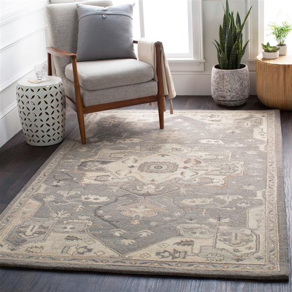Surya Caesar Traditional Area Rug - 9-ft x 12-ft - Rectangular - Charcoal