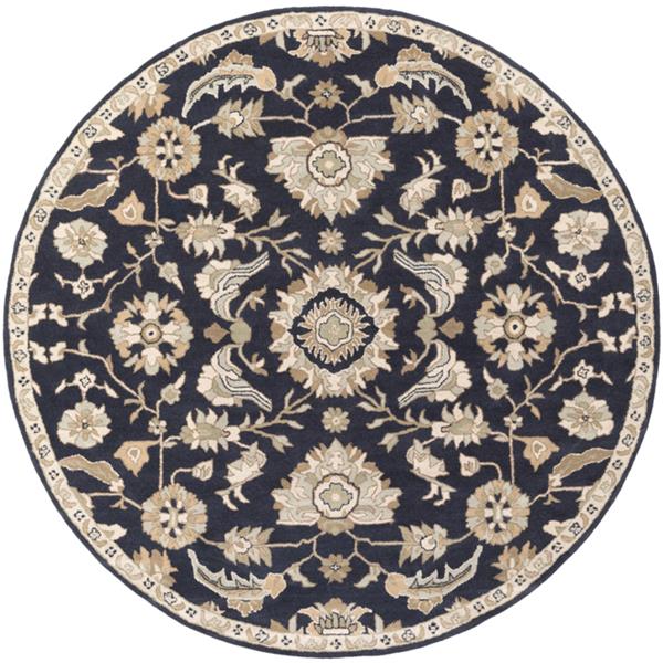 Surya Caesar Traditional Area Rug - 6-ft - Round - Black