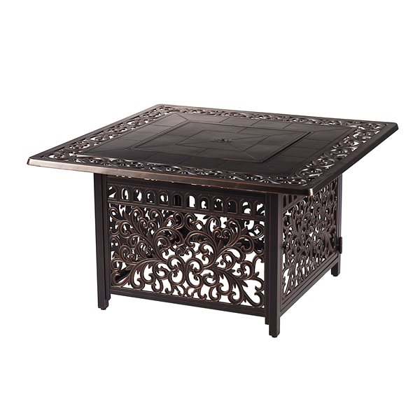 Oakland Living Square Fire Table - 42-in x 24.5-in - 55,000 BTU - Antique Copper