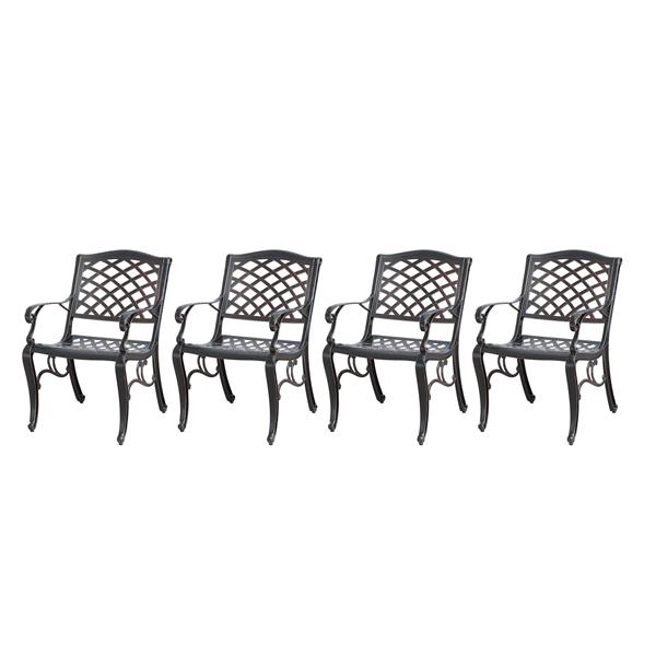 Oakland Living Traditional Outdoor Dining Set - 64-in Rectangular Table - Antique Copper - Set of 7