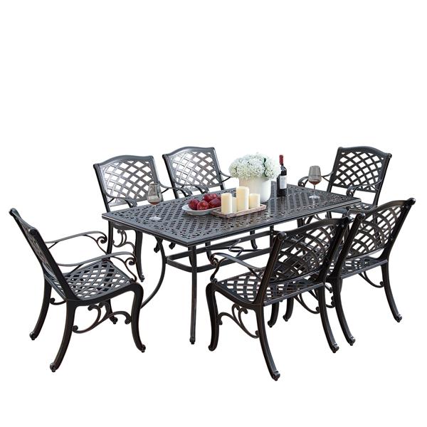 Oakland Living Traditional Outdoor, Cast Iron Outdoor Dining Furniture