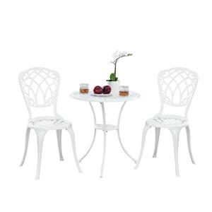 Oakland Living Traditional Bistro Set - White Aluminum - Set of 3