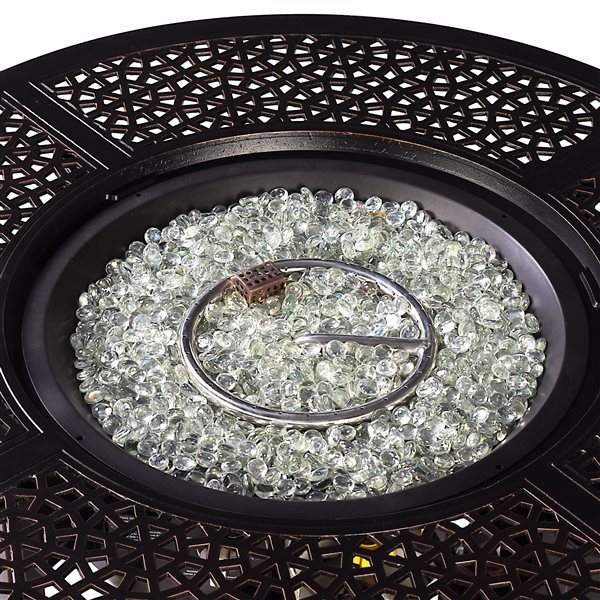 Oakland Living Round Propane Fire Table - 44-in x 24.5-in - 55,000 - Antique Copper