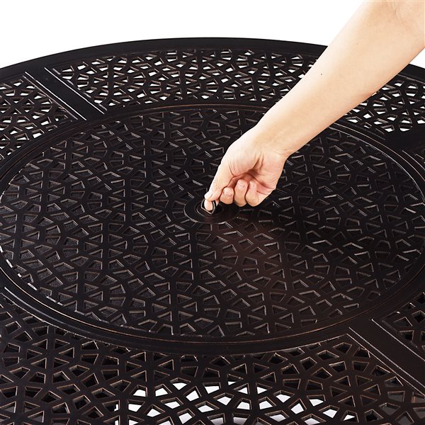 Oakland Living Round Propane Fire Table - 44-in x 24.5-in - 55,000 - Antique Copper