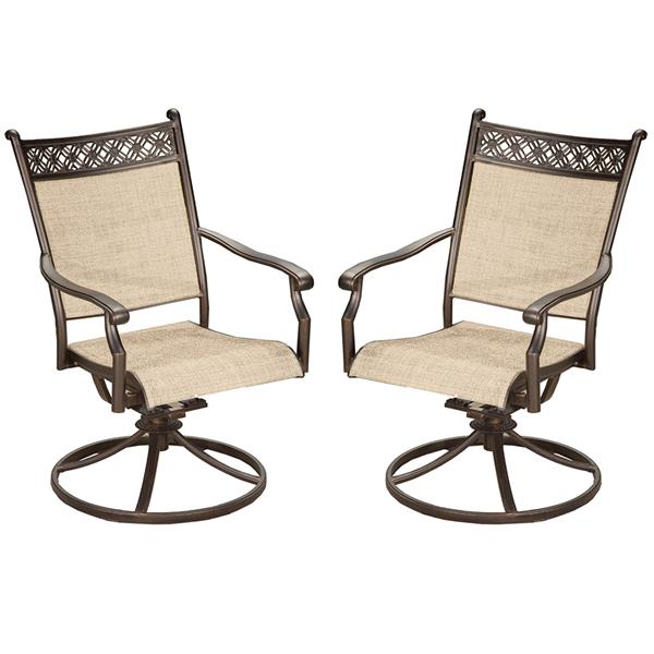 Oakland Living Swivel Patio Chair 25 In X 38 Aluminum Set Of 2 3027 S2 Ab Rona - Swivel Patio Chairs Metal