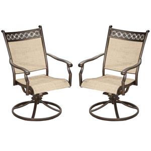 Oakland Living Swivel Patio Chair - 25-in x 38-in - Aluminum - Set of 2