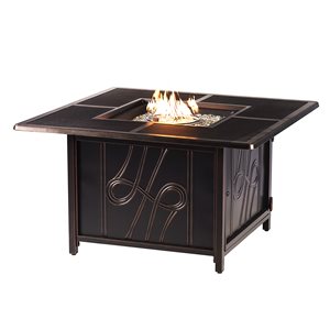 Oakland Living Square Propane Fire Table - 42-in x 24.5-in - 55,000 BTU -Antique Copper