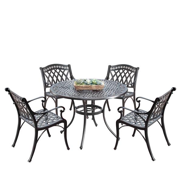 Oakland Living Traditional Outdoor, Round Table Patio Set Outdoor