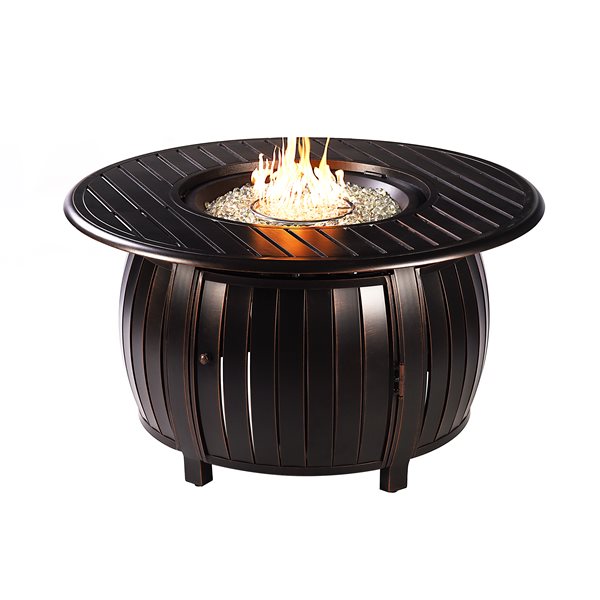 Oakland Living Round Propane Fire Table - 44-in - 55,000 BTU - Antique Copper