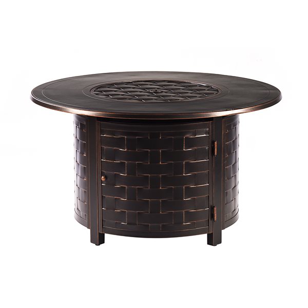 Oakland Living Round Propane Fire Table - 44-in x 24.5-in - 55,000 BTU - Antique Copper