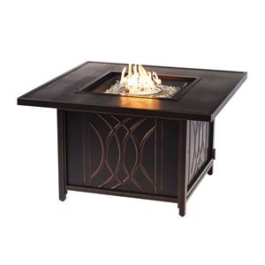 Oakland Living Square Propane Fire Table - 42-in x 24.5-in - 55,000 BTU - Antique Copper