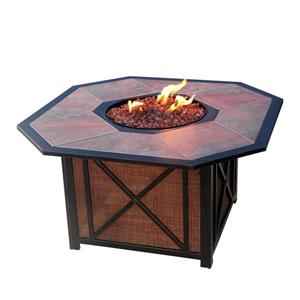 Oakland Living Haywood Octogonal Fire Table - 43-in x 24-in - 40,000 BTU - Antique Bronze
