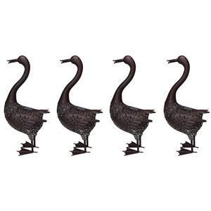 Oakland Living Duck Solar Light - 24-in - Bronze Steel - Set of 4
