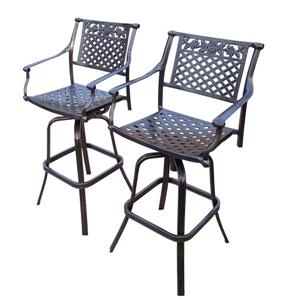 Oakland Living Grace Swivel Outdoor Bar Stool - Antique Bronze - Set of 2