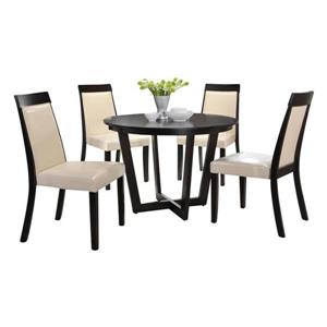 Oakland Living Dining Set - Round Table - Brown - Set of 5