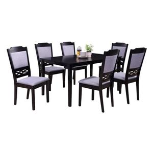 Oakland Living European Dining Set - Black and Grey - Set of 7