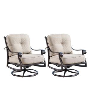 Oakland Living Rocking Patio Chair - 34.2-in x 33.8-in - Light Beige - Set of 2