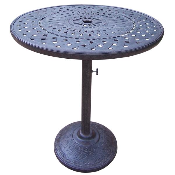 Oakland Living Belmont Patio Table 42 In Aluminum Top And Iron