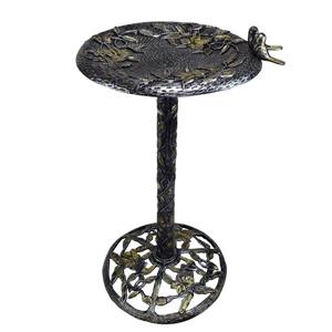 Oakland Living Birdbath - 19-in x 34-in - Handmade Cast Aluminum