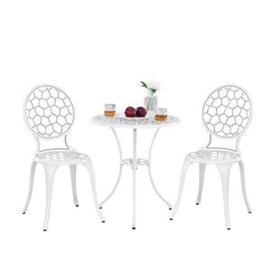 Oakland Living Tmodern Contemporary Bistro Set - White Aluminum - Set of 3
