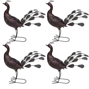 Oakland Living Peacock Solar Light - Bronze Steel - Set of 4