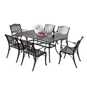Oakland Living Traditional Outdoor Dining Set - 64-in Rectangular Table - Set of 7