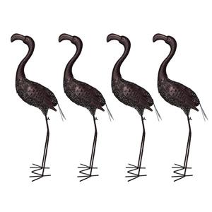 Oakland Living Flamingo Solar Light - 40-in - Bronze Steel - Set of 4