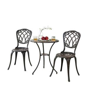 Oakland Living Traditional Bistro Set - Black Aluminum - Set of 3