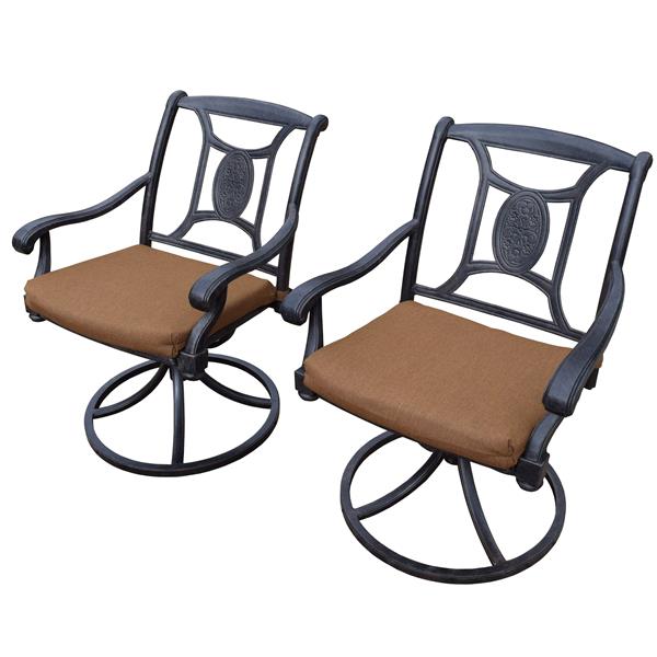Oakland Living Victoria Swivel Patio, Swivel Patio Dining Chairs With Cushions