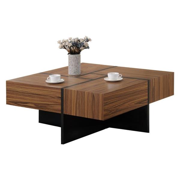 Oakland Living Square Coffee Table 40, Modern Dark Wood Square Coffee Table