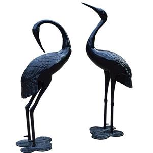 Oakland Living Great Heron Garden Statue - Black - Set of 2