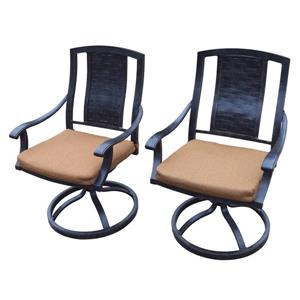 Oakland Living Vanguard Rocking Patio Chair - Bronze and Beige - Set of 2