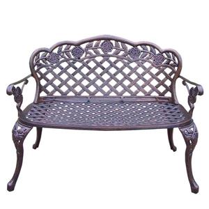 Oakland Living Outdoor Bench - 44-in x 36-in - Antique Bronze