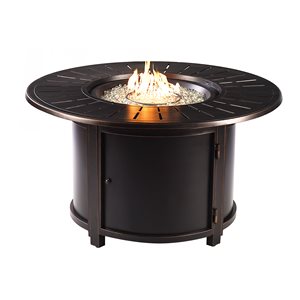 Oakland Living Round Propane Fire Table - 44-in - 55,000 BTU - Antique Copper