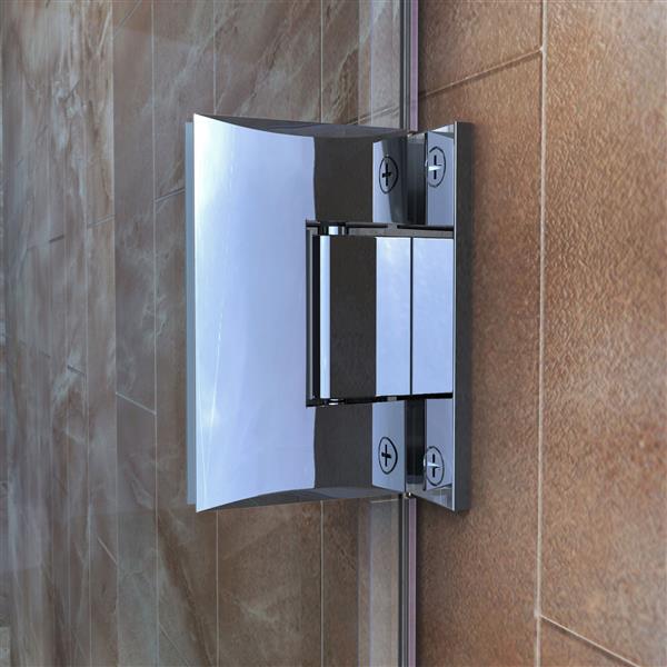 DreamLine Unidoor Plus Shower Door - Alcove Installation - 55.5-in - Chrome