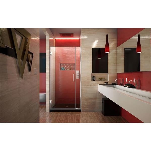 DreamLine Unidoor Plus Shower Door - Alcove Installation - 33.5-in - Chrome
