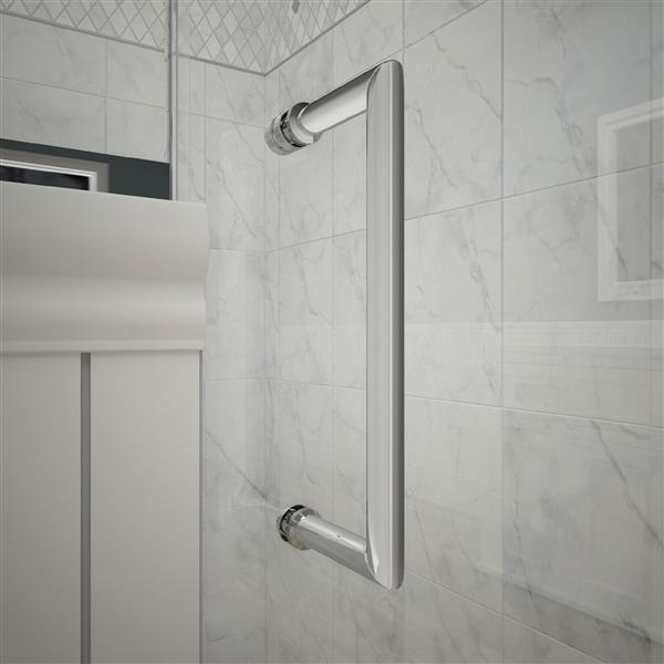 DreamLine Unidoor Plus Shower Door - Alcove Installation - 33.5-in - Chrome