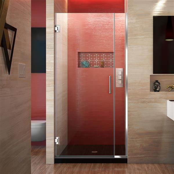 DreamLine Unidoor Plus Shower Door - Alcove Installation - 33.5-in - Chrome