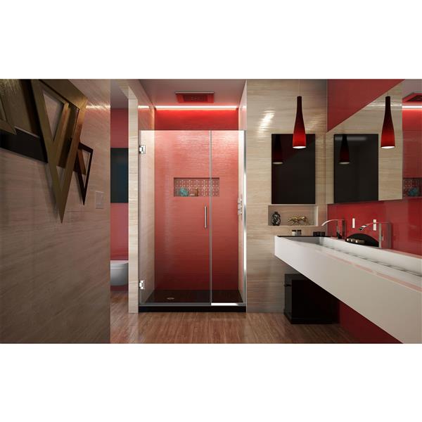 Porte de douche sans cadre Unidoor Plus de DreamLine, 40 po x 72 po, chrome