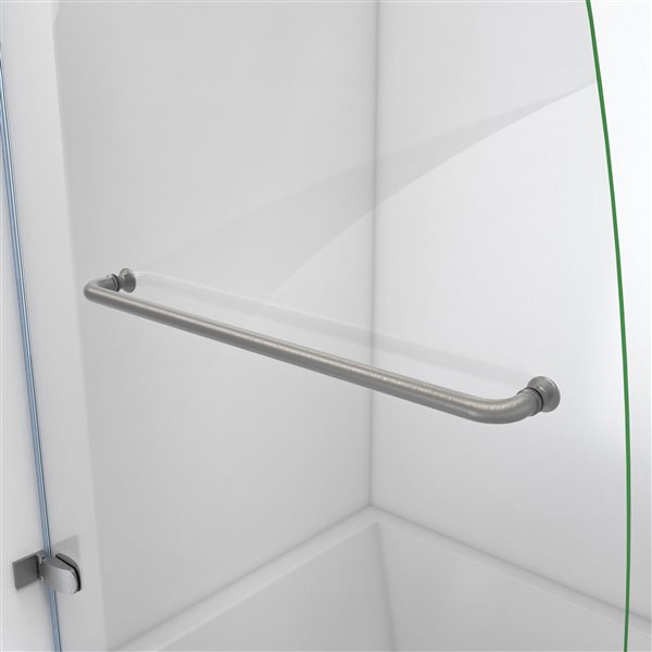 DreamLine Aqua Uno Bathtub Door - Standard Installation - 56-in - Brushed Nickel