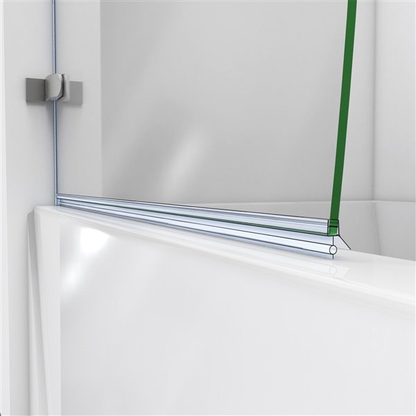 DreamLine Aqua Uno Bathtub Door - Standard Installation - 56-in - Brushed Nickel