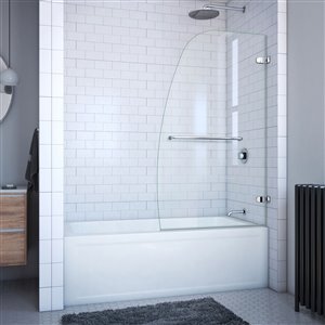 DreamLine Aqua Uno Bathtub Door - Standard Installation - 56-in - Brushed Nickel