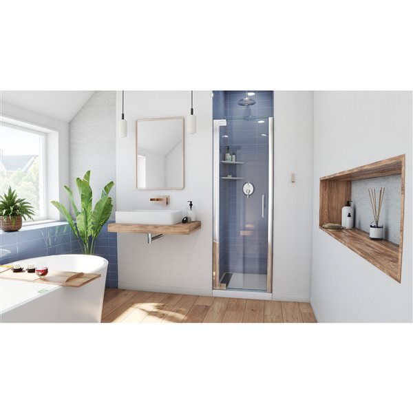 DreamLine Elegance Shower Door - Alcove Installation - 27-in - Chrome