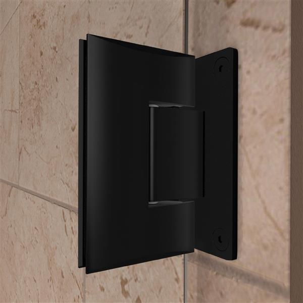 DreamLine Unidoor Plus Alcove Shower Door - Clear Glass - 57-in - Satin Black