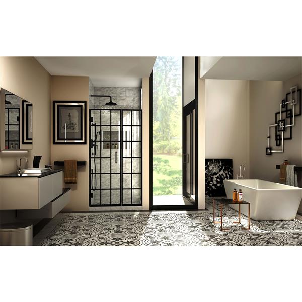 DreamLine Unidoor Toulon Shower Door - Alcove Installation - 40-in - Satin Black