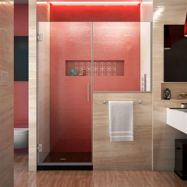 DreamLine Unidoor Plus Shower Door - Alcove Installation - 66-in - Brushed Nickel