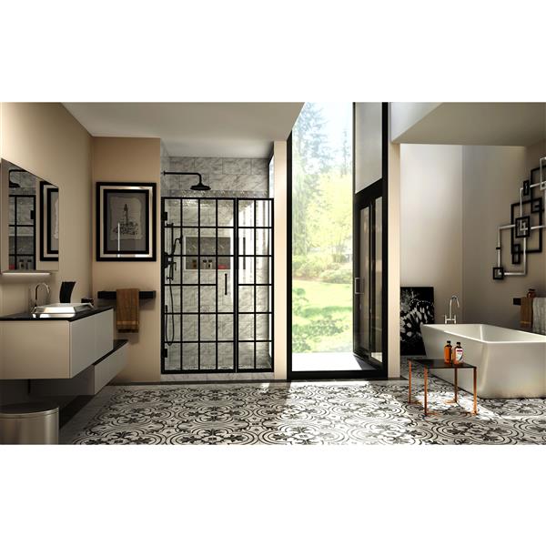 DreamLine Unidoor Toulon Shower Door - Alcove Installation - 46-in - Satin Black