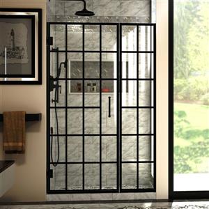 DreamLine Unidoor Toulon Shower Door - Alcove Installation - 46-in - Satin Black