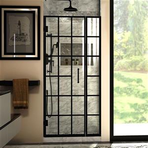 DreamLine Unidoor Toulon Shower Door - Alcove Installation - 34-in - Satin Black