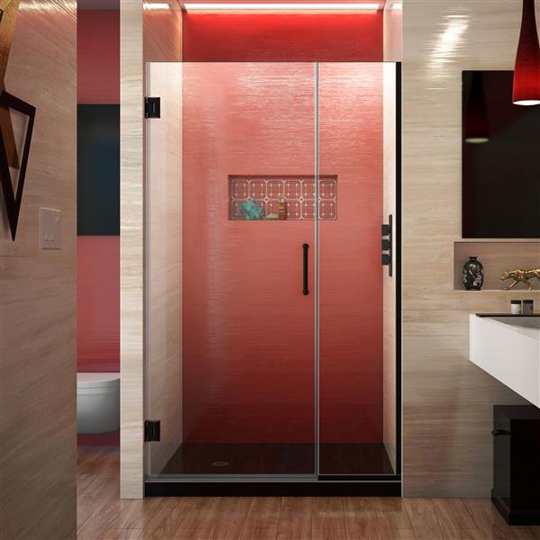 DreamLine Unidoor Plus Shower Door - Alcove Installation - 40.5-in - Satin Black